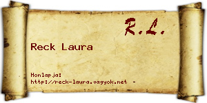 Reck Laura névjegykártya